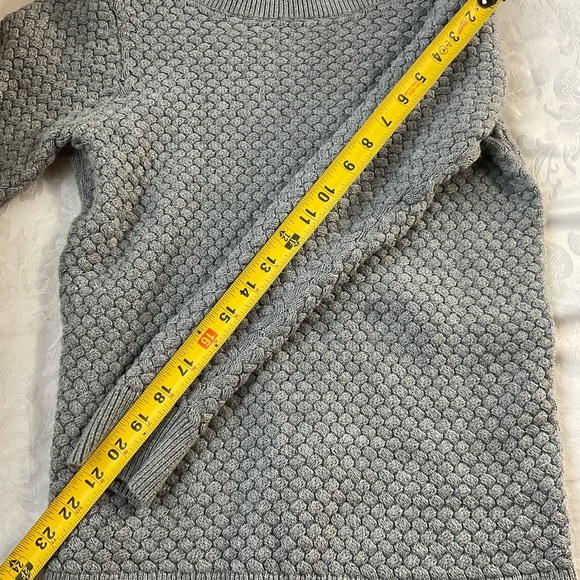 LL Bean Women Sweater Size Xsmall Cotton Long Sleeve Pullover Basket Weave Gray - Picture 7 of 10